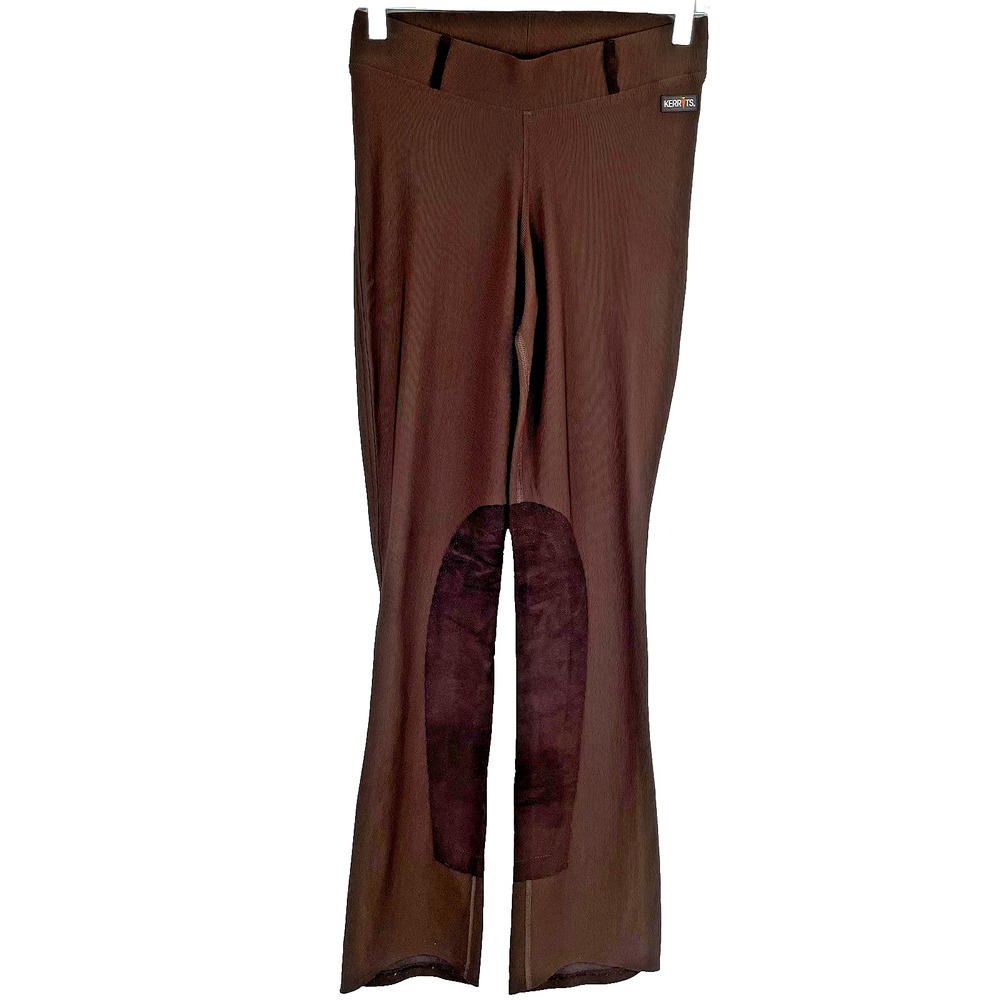Kerrits Sit Tight Wind Pro Riding Tights Women's Small Brown Knee Patch Bootcut